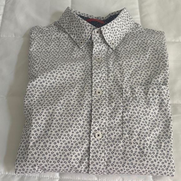 Denim & Flower Other - Denim & Flower White Shirt with Navy Floral Pattern slim fit‎ small